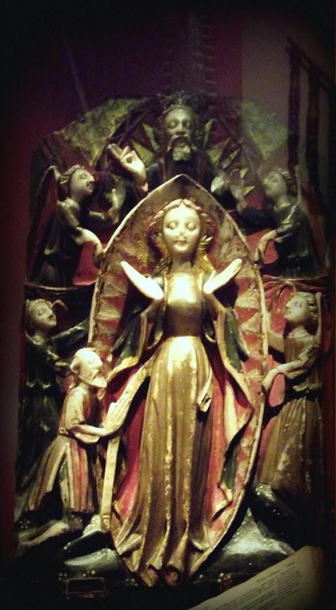 Maker unknown. The Assumption of the Virgin Mary with Angels and God the Father. Early C15th. Leeds City Museum. Photograph: Luiza Rohowska, 2014.